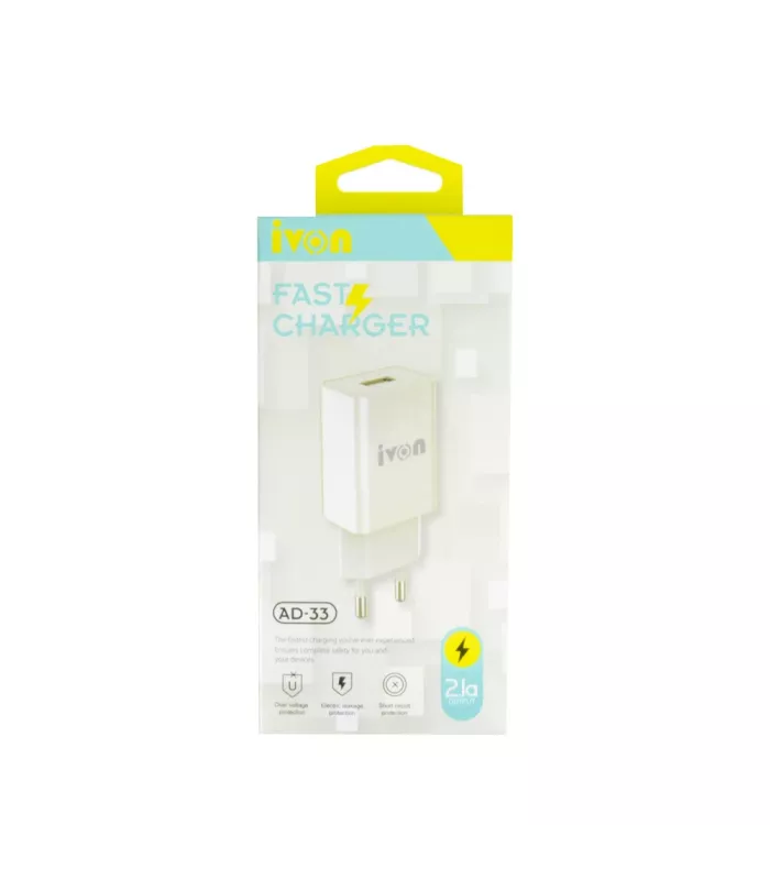 Chargeur Secteur Fast IVON+Cable usb CE 2,1A