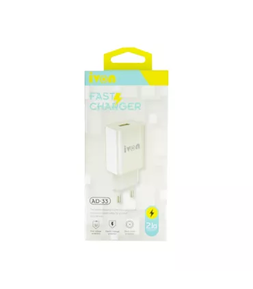Chargeur Secteur Fast IVON+Cable usb CE  2,1A